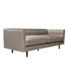 Armen Living Annabelle 80" Velvet With Wood Legs Sofa In Fossil Gray,black