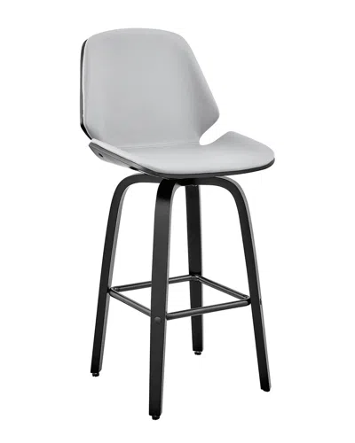 Armen Living Arabela 26in Wood Swivel Bar Stool In Gray