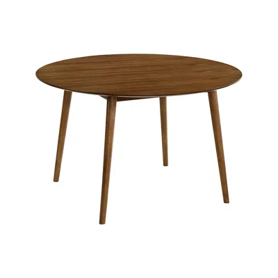 Armen Living Arcadia 48 In. Round Dining Table In Walnut Wood In Brown