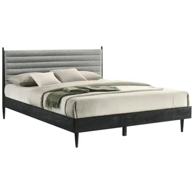 Armen Living Artemio King Platform Bed Frame In Wood And Black Finish