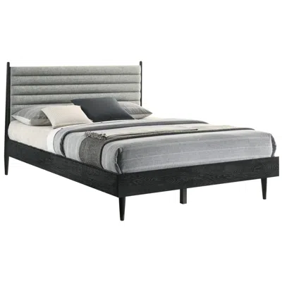 Armen Living Artemio Queen Platform Bed Frame In Wood And Black Finish