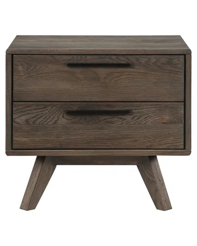 Armen Living Astoria Oak 2 Drawer Nightstand In Brown