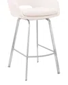 Armen Living Aura Swivel 30in Bar Stool In White