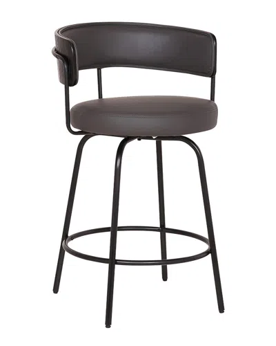 Armen Living Avalon 26in Swivel Barstool In Gray