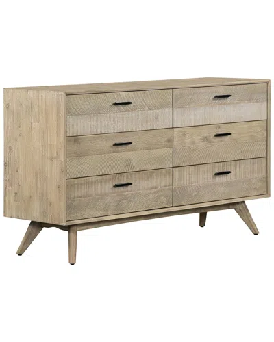 Armen Living Baly Acacia Mid-century 6 Drawer Dresser In Gray