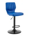 Armen Living Bardot Adjustable Swivel Bar Stool In Blue
