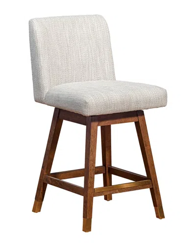 Armen Living Basila Swivel Counter Stool In Neutral