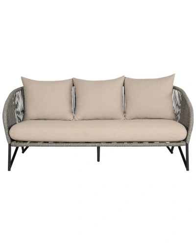 Armen Living Benicia Outdoor Patio Sofa In Gray