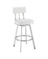 ARMEN LIVING BENJAMIN 30" SWIVEL BAR STOOL IN BRUSHED STAINLESS STEEL WITH FAUX LEATHER