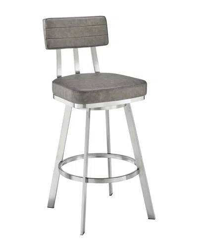 Armen Living Jinab Swivel Bar Stool In Gray