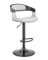 Armen Living Benson Adjustable Wood Bar Stool In Gray