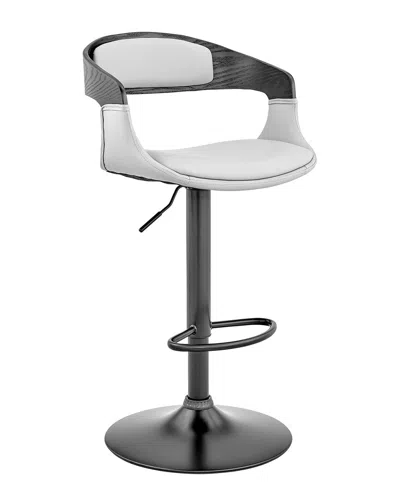 Armen Living Benson Adjustable Wood Bar Stool In Gray