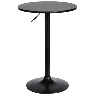 Armen Living Bentley Adjustable Pub Table In Black Brushed Wood And Black Metal
