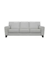 Armen Living Bergen 88" Genuine Leather Square Arm Sofa In Dove Gray