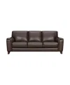 Armen Living Bergen 88" Genuine Leather Square Arm Sofa In Espresso