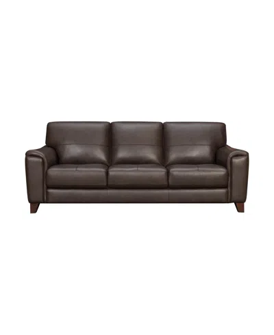 Armen Living Bergen 88" Genuine Leather Square Arm Sofa In Espresso