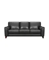 Armen Living Bergen 88" Genuine Leather Square Arm Sofa In Pewter
