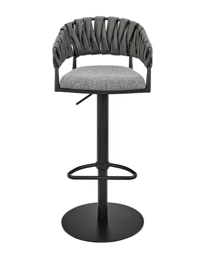 Armen Living Blaise Adjustable Swivel Counter/bar Stool In Gray