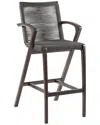 ARMEN LIVING ARMEN LIVING BRIELLE OUTDOOR DARK EUCALYPTUS WOOD AND ROPE COUNTER AND BAR HEIGHT STOOL