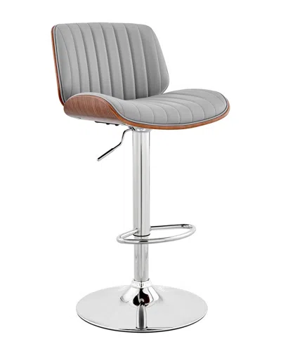 Armen Living Brock Adjustable Walnut Wood In Gray