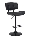 Armen Living Brooklyn Adjustable Swivel Wood Bar Stool In Black