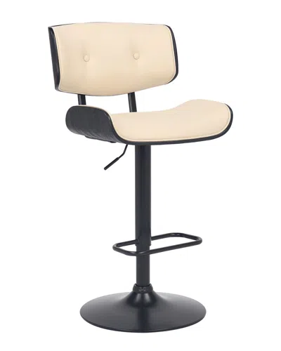 Armen Living Brooklyn Adjustable Swivel Wood Bar Stool In Cream