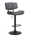 Armen Living Brooklyn Adjustable Swivel Wood Bar Stool In Gray