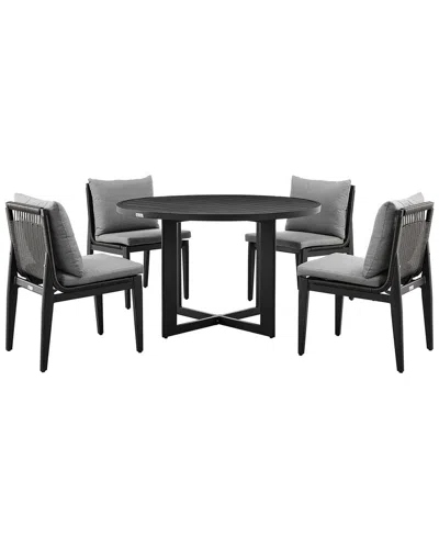 ARMEN LIVING ARMEN LIVING CAYMAN OUTDOOR PATIO 5PC ROUND DINING TABLE SET
