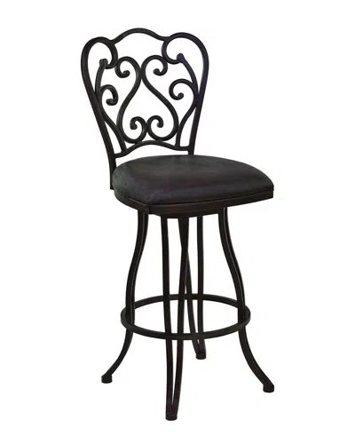 Armen Living Celeste 26 Counter Height Metal Swivel Barstool In Black