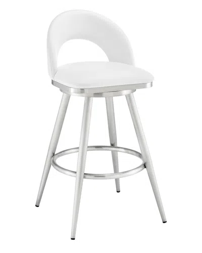Armen Living Charlotte 26in Swivel Counter Stool In Gray