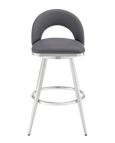Armen Living Charlotte 30in Swivel Bar Stool In Gray