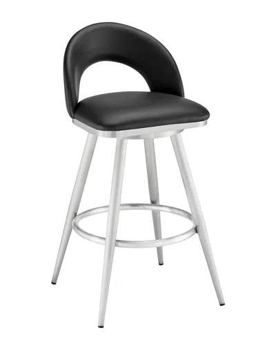 Armen Living Charlotte 30in Swivel Bar Stool In Black