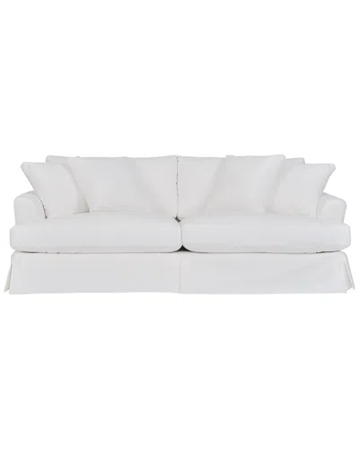 Armen Living Ciara 93in Upholstered Sofa In White