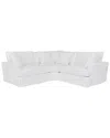 Armen Living Ciara Upholstered 3pc Sectional Sofa