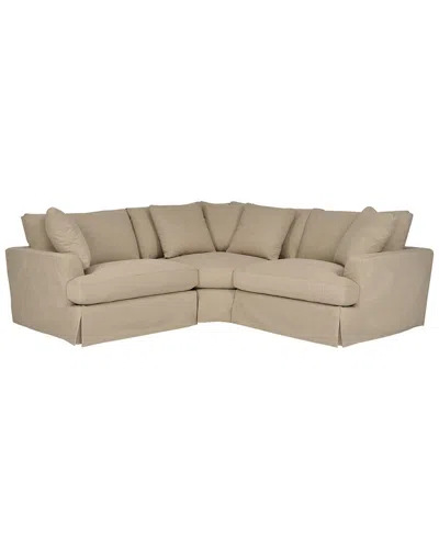 Armen Living Ciara Upholstered 3pc Sectional Sofa In Brown