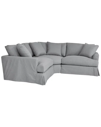 Armen Living Ciara Upholstered 3pc Sectional Sofa In Grey