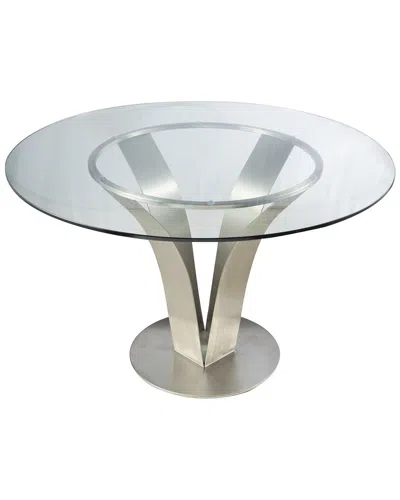 Armen Living Cleo Contemporary Dining Table In Transparent