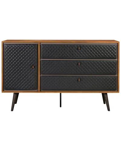 Armen Living Coco Rustic Oak Wood And Dresser In Black