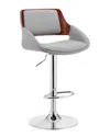Armen Living Colby Adjustable Chrome Finish Bar Stool In Gray
