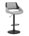 Armen Living Colby Adjustable Finish Bar Stool In Gray