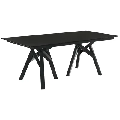 Armen Living Cortina 79in Mid-century Modern Wood Dining Table In Black