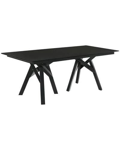 Armen Living Cortina 79in Mid-century Modern Wood Dining Table In Black