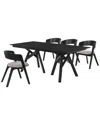 Armen Living Cortina And Jackie 5pc Rectangular Dining Set In Brown