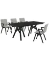 Armen Living Cortina And Varde 5pc Rectangular Dining Set In Black
