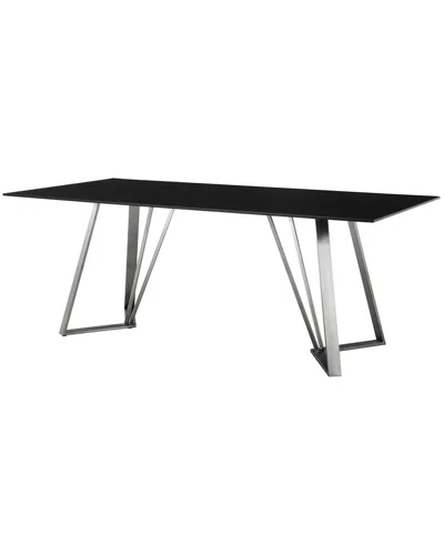 Armen Living Cressida Glass And Stainless Steel Rectangular Dining Room Table