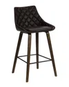 Armen Living Dani 26 Brown Faux Leather Barstool In Brown