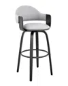 Armen Living Daxton 26in Wood Bar Stool In Gray