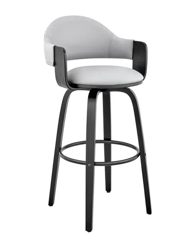 Armen Living Daxton 26in Wood Bar Stool In Gray