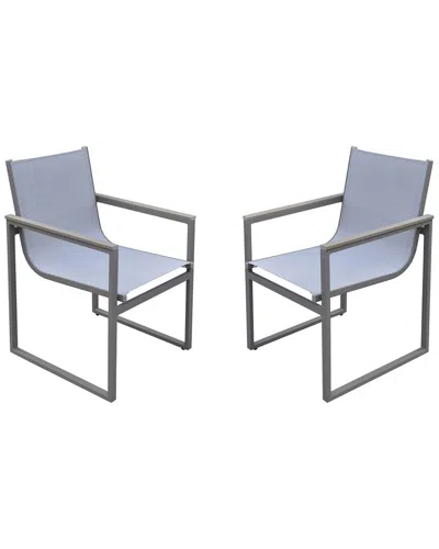 Armen Living Bistro Outdoor Patio Dining Chair In Grey