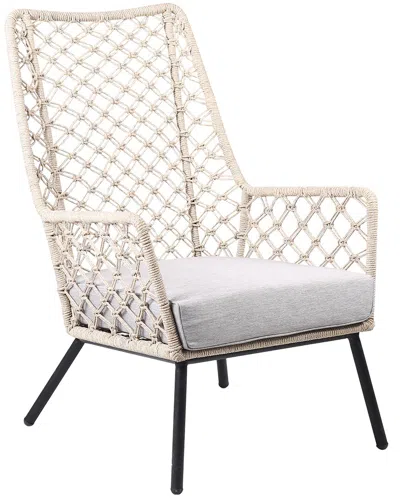Armen Living Discontinued  Marco Indoor/outdoor Lounge Chair With Cushion In Natural
